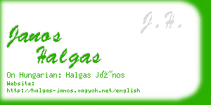 janos halgas business card